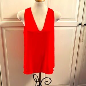BABATON NWOT sleeveless red v-neck top. Size M.